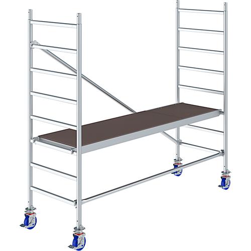 Alu-Fahrgerüst KRAUSE Serie 10, 200 kg/m², TÜV-geprüft, höhenverstellbare Rollen, L 2500 x B 750 x H 3000 mm
