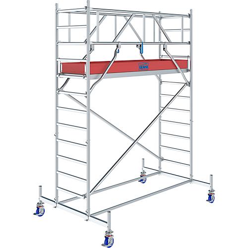 Alu-Fahrgerüst KRAUSE Serie 10, 200 kg/m², TÜV-geprüft, höhenverstellbare Rollen, L 2500 x B 750 x H 4400 mm