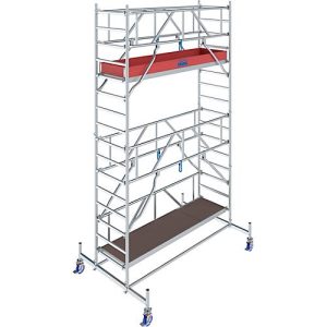 Alu-Fahrgerüst KRAUSE Serie 10, 200 kg/m², TÜV-geprüft, höhenverstellbare Rollen, L 2500 x B 750 x H 5400 mm Alu-Fahrgerüst KRAUSE Serie 10, 200 kg/m², TÜV-geprüft, höhenverstellbare Rollen, L 2500 x B 750 x H 5400 mm