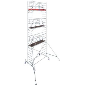 Alu-Fahrgerüst KRAUSE Serie 10, 200 kg/m², TÜV-geprüft, höhenverstellbare Rollen, L 2500 x B 750 x H 8400 mm Alu-Fahrgerüst KRAUSE Serie 10, 200 kg/m², TÜV-geprüft, höhenverstellbare Rollen, L 2500 x B 750 x H 8400 mm