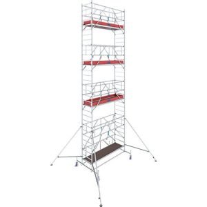 Alu-Fahrgerüst KRAUSE Serie 10, 200 kg/m², TÜV-geprüft, höhenverstellbare Rollen, L 2500 x B 750 x H 9400 mm Alu-Fahrgerüst KRAUSE Serie 10, 200 kg/m², TÜV-geprüft, höhenverstellbare Rollen, L 2500 x B 750 x H 9400 mm