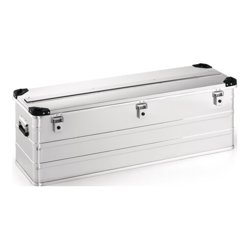 Aluminiumbox L1182xB385xH410mm 163l m.Klappverschluss u.Stapelecken