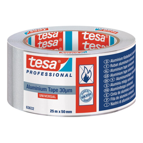 Aluminiumklebeband Univ.63632 m.Liner L.25m B.50mm Rl.TESA