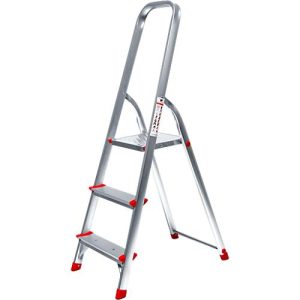Alustufenstehleiter, belastbar bis 150 kg, 3 Stufen Alustufenstehleiter, belastbar bis 150 kg, 3 Stufen