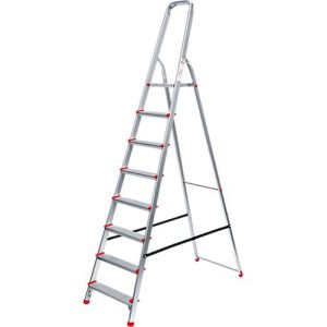 Alustufenstehleiter, belastbar bis 150 kg, 8 Stufen Alustufenstehleiter, belastbar bis 150 kg, 8 Stufen