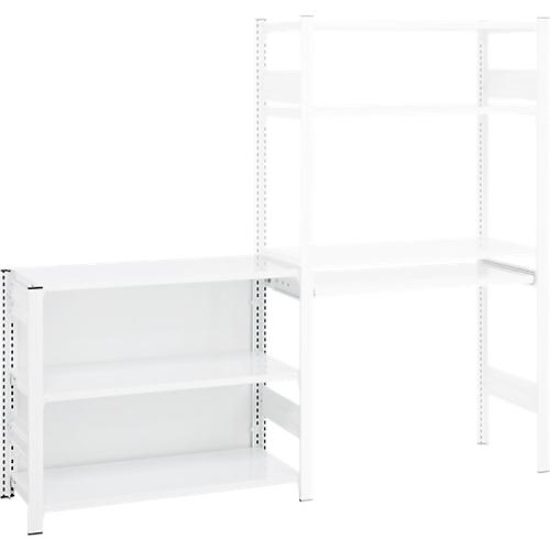 Anbauregal für ORDO Home Steckregal, 3 Fachböden, multifunktional, mobil, B 1060 x T 435 x H 825 mm, verkehrsweiß RAL 9016