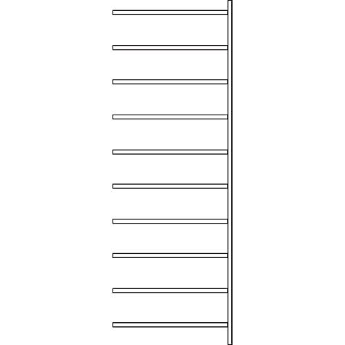 Anbauregal R 3000, 10 Böden, B 1025 mm x T 300 mm, Böden lackiert