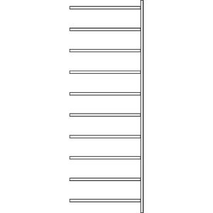 Anbauregal R 3000, 10 Böden, B 1025 mm x T 600 mm, Böden lackiert