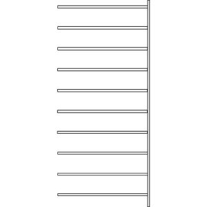 Anbauregal R 3000, 10 Böden, B 1315 mm x T 500 mm, Böden lackiert