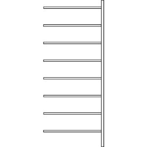 Anbauregal R 3000, 8 Böden, B 1025 mm x T 600 mm, Böden verzinkt