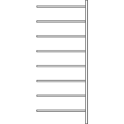 Anbauregal R 3000, 8 Böden, B 1025 mm x T 600 mm, Böden verzinkt