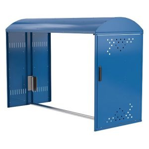 Anbausatz ohne Seitenwand für Fahhradgarage BikeBox 1 B mit Bogendach, enzianblau RAL 5010 Anbausatz ohne Seitenwand für Fahhradgarage BikeBox 1 B mit Bogendach, enzianblau RAL 5010