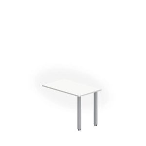 Anbautisch NEVADA, Quadratrohrfuß, B 1000 x T 600 x H 740 mm, weiß/alusilber Anbautisch NEVADA, Quadratrohrfuß, B 1000 x T 600 x H 740 mm, weiß/alusilber