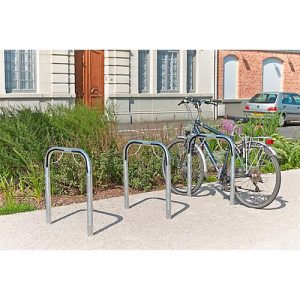 Anlehnbügel, 2-seitig, B 750 x T 50 x H 1000 mm, galvanisch verzinkt, zum Einbetonieren Anlehnbügel, 2-seitig, B 750 x T 50 x H 1000 mm, galvanisch verzinkt, zum Einbetonieren