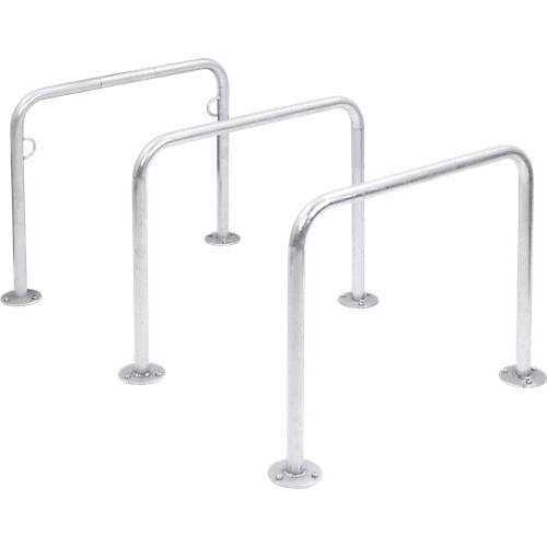 Anlehnbügel WSM, 2-seitig, B 1000 x T 48 x H 800 mm, V2A Edelstahl, zum Aufdübeln