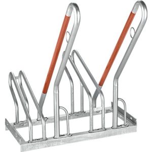 Anlehnparker 1-seitig, für Reifen bis B 55 mm, B 700 x T 385 x H 815 mm, Stahl verzinkt, 2 Einstellplätze Anlehnparker 1-seitig, für Reifen bis B 55 mm, B 700 x T 385 x H 815 mm, Stahl verzinkt, 2 Einstellplätze