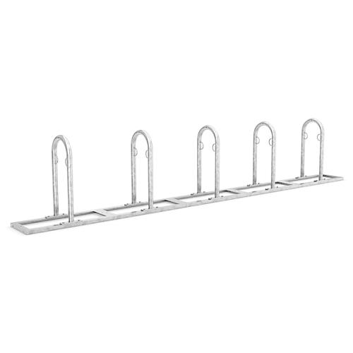 Anlehnparker WSM, 1-seitig, für Reifen bis B 55 mm, B 4250 x T 350 x H 850 mm, Stahl verzinkt, 5 Einstellplätze