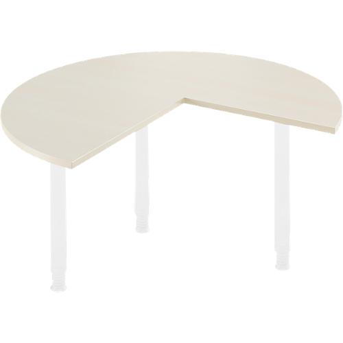 Ansatztisch, Ø 1400 mm, Ahorn-Dekor/weiß