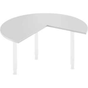 Ansatztisch, Ø 1400 mm, lichtgrau/weiß Ansatztisch, Ø 1400 mm, lichtgrau/weiß