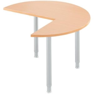 Ansatztisch, 3/4 Kreis, Ø 1200 mm, Ansatz rechts/links, Buche/weißalu Ansatztisch, 3/4 Kreis, Ø 1200 mm, Ansatz rechts/links, Buche/weißalu