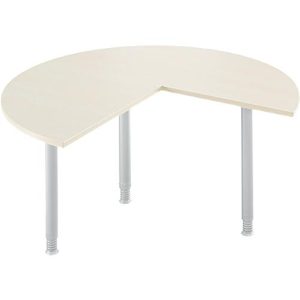 Ansatztisch, 3/4 Kreis, Ø 1400 mm, Ansatz rechts/links, Ahorn/weißalu Ansatztisch, 3/4 Kreis, Ø 1400 mm, Ansatz rechts/links, Ahorn/weißalu