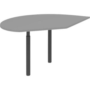 Ansatztisch links BARI, 2 Stützfüße, Form A, Bogen, B 1050 x T 1260 x H 680-820 mm, mittelgrau Ansatztisch links BARI, 2 Stützfüße, Form A, Bogen, B 1050 x T 1260 x H 680-820 mm, mittelgrau