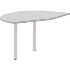 Ansatztisch links BARI, 2 Stützfuße, Form B, Bogen, B 1050 x T 1260 x H 680-820 mm, hellgrau Ansatztisch links BARI, 2 Stützfuße, Form B, Bogen, B 1050 x T 1260 x H 680-820 mm, hellgrau