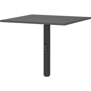 Ansatztisch Porto, mechanisch höheneinstellbar, Stützfuß, B 800 x T 800 x H 680-910 mm, schwarz/graphit Ansatztisch Porto, mechanisch höheneinstellbar, Stützfuß, B 800 x T 800 x H 680-910 mm, schwarz/graphit