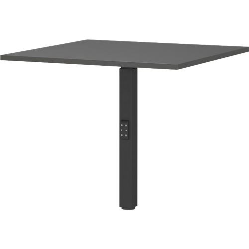 Ansatztisch Porto, mechanisch höheneinstellbar, Stützfuß, B 800 x T 800 x H 680-910 mm, schwarz/graphit
