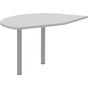 Ansatztisch rechts BARI, 2 Stützfuße, Form A, Bogen, B 1050 x T 1260 x H 680-820 mm, hellgrau Ansatztisch rechts BARI, 2 Stützfuße, Form A, Bogen, B 1050 x T 1260 x H 680-820 mm, hellgrau