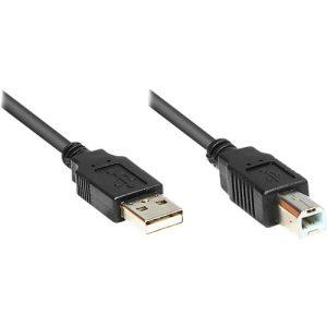 Anschlusskabel USB 2.0 Stecker A/B, 1 m, schwarz Anschlusskabel USB 2.0 Stecker A/B, 1 m, schwarz