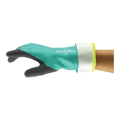 Ansell Chemiehandschuh AlphaTec 58-735 Gr.9 grün EN 388,EN 374 Kat.III