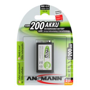 ANSMANN NiMH-Akkuzellen-Set, wiederaufladbar vorgeladen, Internationale Baugröße: 6LR61 ANSMANN NiMH-Akkuzellen-Set, wiederaufladbar vorgeladen, Internationale Baugröße: 6LR61