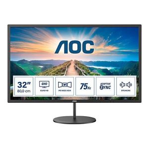 AOC Q32V4 – LED-Monitor – 81.3 cm (32′) (31.5′ sichtbar) – 2560 x 1440 QHD @ 75 Hz – IPS – 250 cd/m² AOC Q32V4 – LED-Monitor – 81.3 cm (32′) (31.5′ sichtbar) – 2560 x 1440 QHD @ 75 Hz – IPS – 250 cd/m²