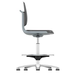 Arbeitsdrehstuhl Labsit hoch, Integralschaum, Gleiter, B 450 x T 420 x H 520 – 770 mm, anthrazit Arbeitsdrehstuhl Labsit hoch, Integralschaum, Gleiter, B 450 x T 420 x H 520 – 770 mm, anthrazit