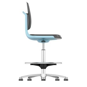 Arbeitsdrehstuhl Labsit hoch, Integralschaum, Gleiter, B 450 x T 420 x H 520 – 770 mm, blau Arbeitsdrehstuhl Labsit hoch, Integralschaum, Gleiter, B 450 x T 420 x H 520 – 770 mm, blau