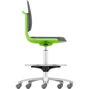 Arbeitsdrehstuhl Labsit hoch, Integralschaum, Sitz-Stopp-Rollen, B 450 x T 420 x H 560 – 810 mm, grün Arbeitsdrehstuhl Labsit hoch, Integralschaum, Sitz-Stopp-Rollen, B 450 x T 420 x H 560 – 810 mm, grün