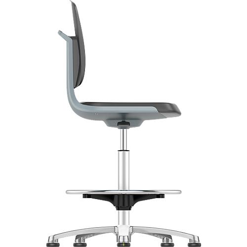 Arbeitsdrehstuhl Labsit hoch, Kunstleder, Gleiter, B 450 x T 420 x H 520 - 770 mm, anthrazit