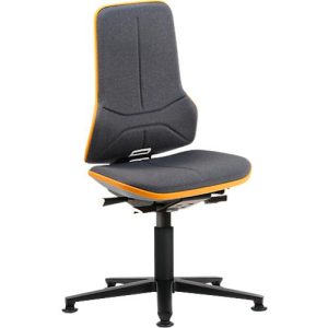 Arbeitsstuhl bimos NEON, Permanentkontakt, Grundmodell ohne Polsterelement, mit Gleitern, Flexband orange Arbeitsstuhl bimos NEON, Permanentkontakt, Grundmodell ohne Polsterelement, mit Gleitern, Flexband orange