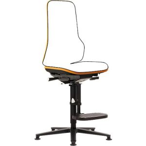 Arbeitsstuhl bimos NEON, Synchronmechanik, Grundmodell ohne Polsterelement, Gleiter + Aufstieg, Flexband orange Arbeitsstuhl bimos NEON, Synchronmechanik, Grundmodell ohne Polsterelement, Gleiter + Aufstieg, Flexband orange
