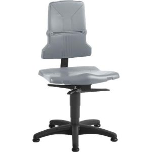 Arbeitsstuhl bimos SINTEC 2, Permanentkontakt mit Sitzneigungs/tiefenverstellung, Orthositz, ohne Armlehnen, mit Gleitern Arbeitsstuhl bimos SINTEC 2, Permanentkontakt mit Sitzneigungs/tiefenverstellung, Orthositz, ohne Armlehnen, mit Gleitern