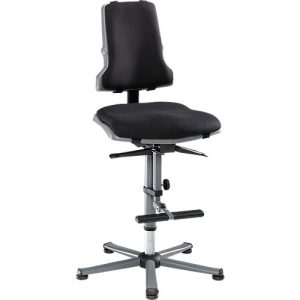 Arbeitsstuhl bimos SINTEC, Permanentkontakt, Orthositz, ohne Armlehnen & Polsterung, mit Gleitern & Aufstiegshilfe Arbeitsstuhl bimos SINTEC, Permanentkontakt, Orthositz, ohne Armlehnen & Polsterung, mit Gleitern & Aufstiegshilfe