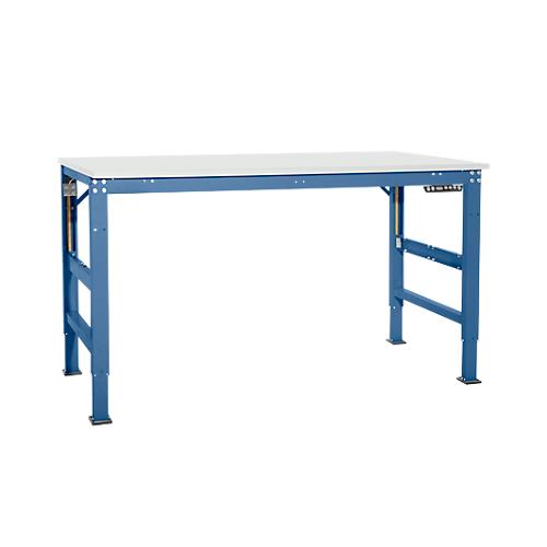 Arbeitstisch Ergo, Elektro-Hydraulik, Platte Melamin, 1000 x 800 mm, brillantblau