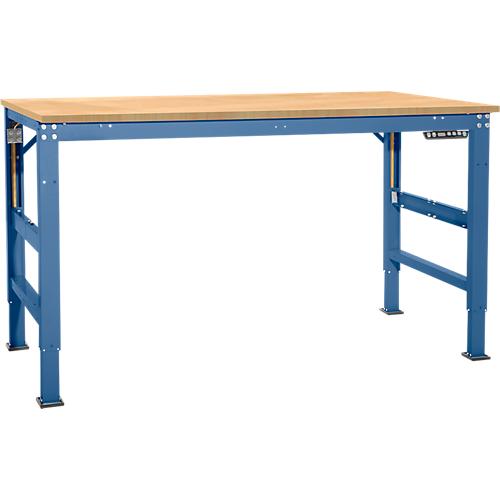 Arbeitstisch Ergo, Elektro-Hydraulik, Platte Multiplex, 1000 x 800 mm, brillantblau