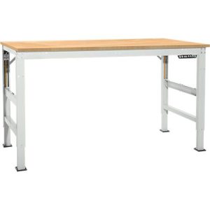 Arbeitstisch Ergo, Elektro-Hydraulik, Platte Multiplex, 1250 x 800 mm, lichtgrau