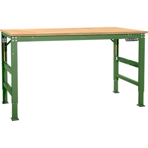 Arbeitstisch Ergo, Elektro-Hydraulik, Platte Multiplex, 2000 x 800 mm, resedagrün