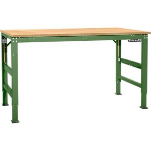 Arbeitstisch Ergo, Elektro-Hydraulik, Platte Multiplex, 2500 x 800 mm, resedagrün Arbeitstisch Ergo, Elektro-Hydraulik, Platte Multiplex, 2500 x 800 mm, resedagrün