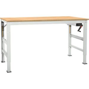 Arbeitstisch Ergo K, m. Kurbel, 1500 x 800 mm, Tischplatte Multiplex, lichtgrau Arbeitstisch Ergo K, m. Kurbel, 1500 x 800 mm, Tischplatte Multiplex, lichtgrau