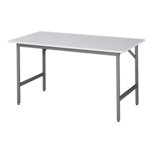 Arbeitstisch Jerry B1500xT800xH800-850mm Arbeitsplatte Melamin Gestell grau RAU Arbeitstisch Jerry B1500xT800xH800-850mm Arbeitsplatte Melamin Gestell grau RAU