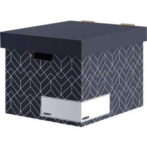 Archivbox BANKERS BOX® Décor, FSC®-zertifizierter Karton, L 390 x B 340 x H 291 mm, für DIN A4-Formate, mitternachtsblau, 5 Stück